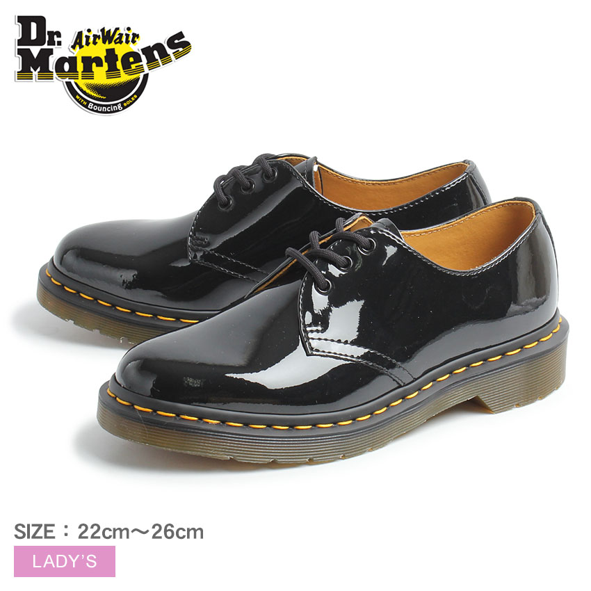 《今だけ！店内全品ポイントアップ》ドクターマーチン 1461 3ホール ギブソン ブラック Dr.Martens 1461W 3EYE GIBSON BLACK 黒 パテント エナメル レザー ワーク シューズ 靴 レディース 女性 誕生日プレゼント 結婚祝い ギフト おしゃれ