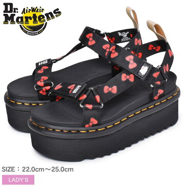 【限定クーポン配布】ドクターマーチン ヴィーガン サンダル ハローキティ サンダル DR．MARTENS VEGAN SANDAL HELLO KITTY レディース ブラック 黒 ベルト ストラップ キティ キャラクター コラボ カジュアル おしゃれ スポサン スポーツサンダル 誕生日 プレゼント ギフト