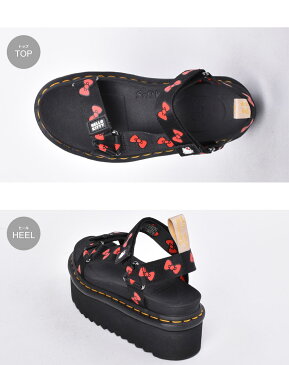 【限定クーポン配布】ドクターマーチン ヴィーガン サンダル ハローキティ サンダル DR．MARTENS VEGAN SANDAL HELLO KITTY レディース ブラック 黒 ベルト ストラップ キティ キャラクター コラボ カジュアル おしゃれ スポサン スポーツサンダル 誕生日 プレゼント ギフト