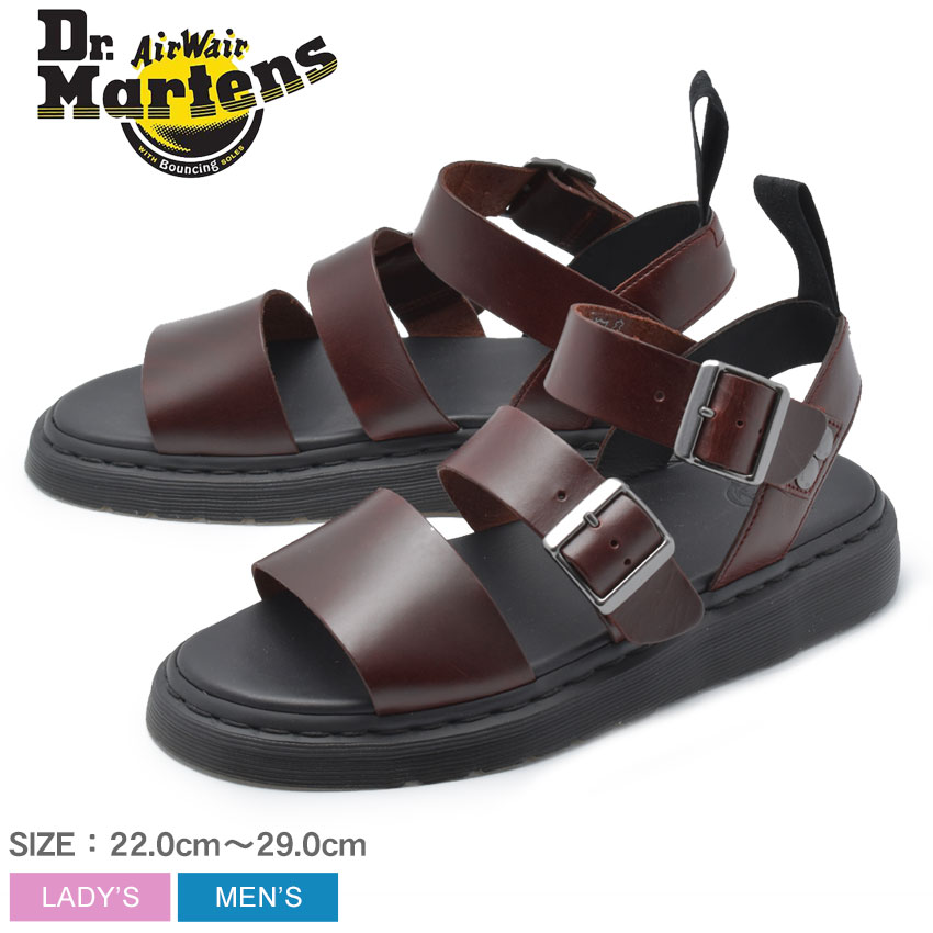 【今だけクーポン配布中】ドクターマーチン サンダル DR．MARTENS ブラウン グリフォン GRYPHON メンズ レディース オフィス サンダル 厚底 靴 革靴 本革 シューズ レザー ブランド カジュアル 定番 ベルト バックストラップ グラディエーター 誕生日 プレゼント ギフト