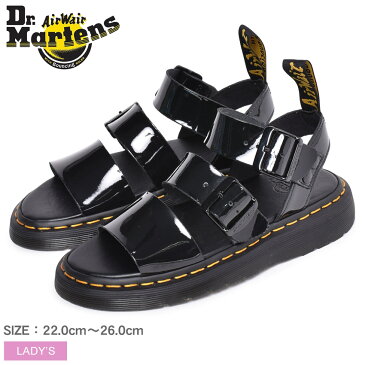 【限定クーポン配布】ドクターマーチン グリフォン ストラップサンダル サンダル DR．MARTENS GRYPHON STRAP SANDAL レディース 25515001 ブラック 黒 靴 エナメル ベルト ストラップ カジュアル おしゃれ 本革 天然皮革 レザー 誕生日 プレゼント ギフト