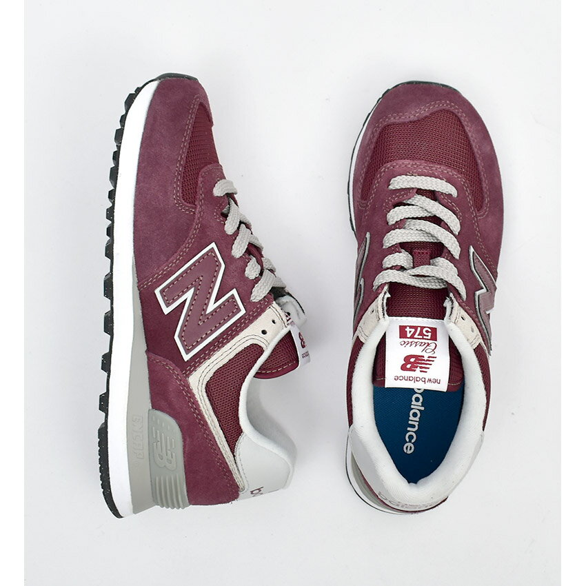 《今だけ！店内全品ポイントアップ》ニューバランス WL574 NEW BALANCE スニーカー レディース レッド 赤 ローカット シューズ ブランド カジュアル ロゴ シンプル おしゃれ 定番 人気 通勤 通学 靴 レザー スウェード 歩きやすい 3