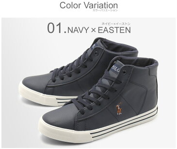 【MAX1000円OFFクーポン】POLO RALPH LAUREN ポロ ラルフローレン スニーカー EASTEN MID RF101130 RF101285 シューズ ハイカット レディース ジュニア 靴 ポニー ワンポイント 刺繍 ギフト 贈り物 カジュアル 紺 白