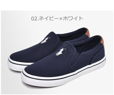 今だけ使えるクーポン対象★ POLO RALPH LAUREN ポロ ラルフローレン スリッポン THOMPSON レディース シューズ スニーカー ブランド カジュアル シンプル ワンポイント アウトドア レジャー 靴 紺 白 誕生日 プレゼント ギフト