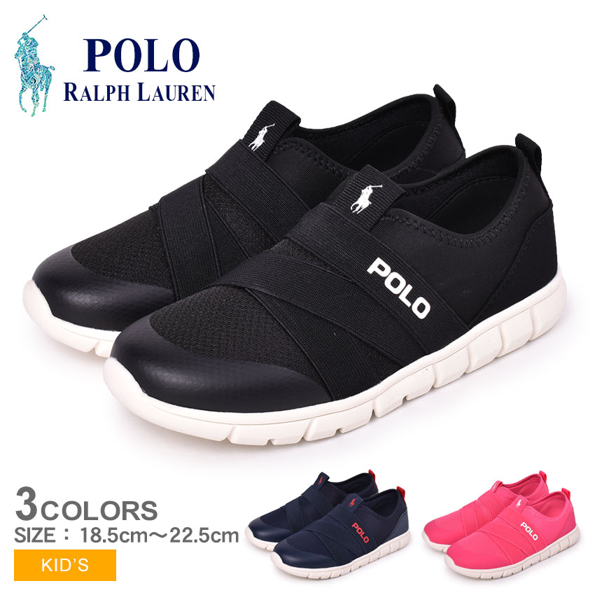 ポロ ラルフローレン BARNES SLIP ON スニーカー POLO RALPH LAUREN キッズ ジュニア 子供 RF1028 RF1029 ネイビー ピンク ブラック 黒 靴 シューズ ローカット おしゃれ ブランド ロゴ シンプル カジュアル ワンポイント 定番 スリッポン 誕生日 プレゼント ギフト