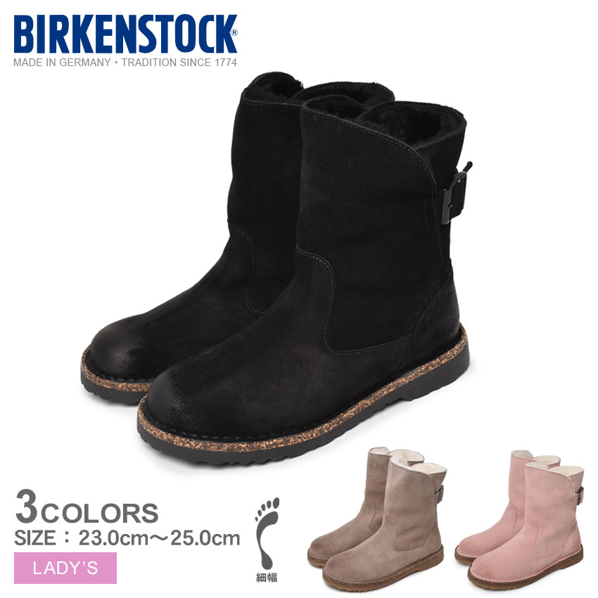 【限定クーポン発行中】ビルケンシュトック ブーツ レディース アップサラシャーリング BIRKENSTOCK UP SALA SHEARLING 1020658 細幅 ナローフィット ハーフ丈 本革 レザー シューズ 靴 ブランド ビルケン シンプル カジュアル おしゃれ ピンク ブラック 黒