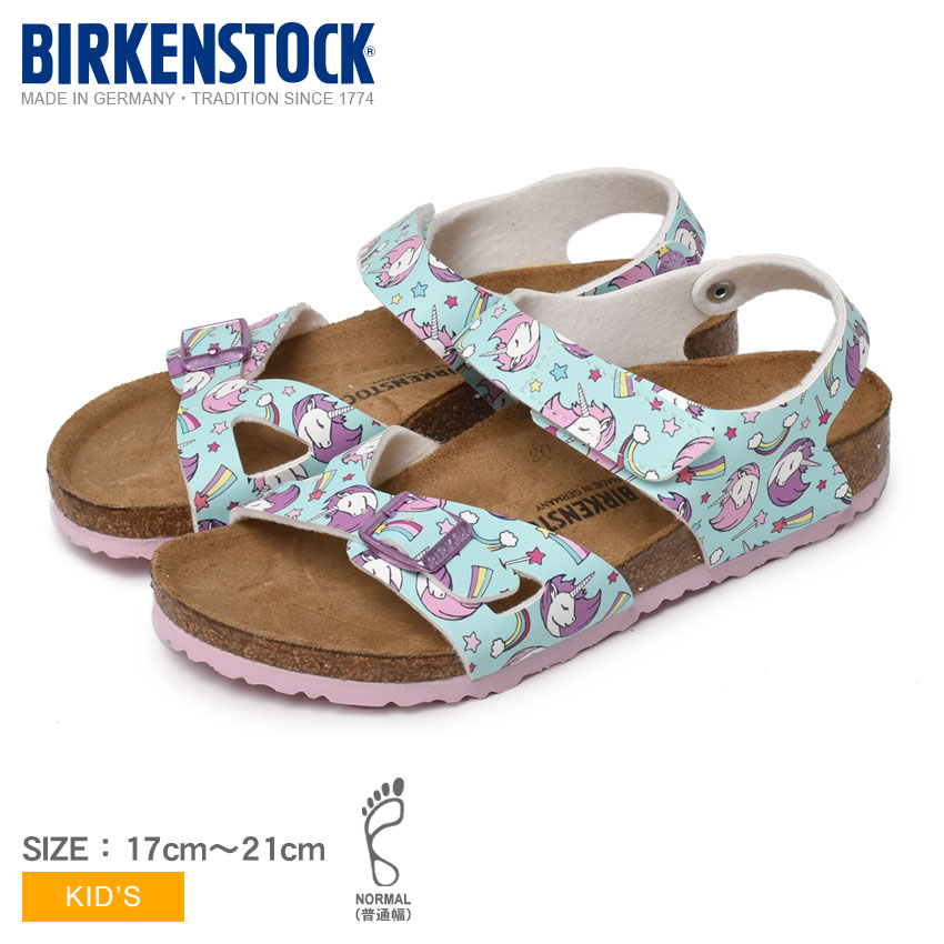 楽天Z-MALL【今だけクーポン配布中】ビルケンシュトック サンダル キッズ ジュニア 子供 コロラド BIRKENSTOCK COLORADO 1018806 ビルケン ブランド 耐久性 通気性 アウトドア 海 レジャー ユニコーン イラスト プリント かわいい 女の子 レギュラー コンフォートサンダル