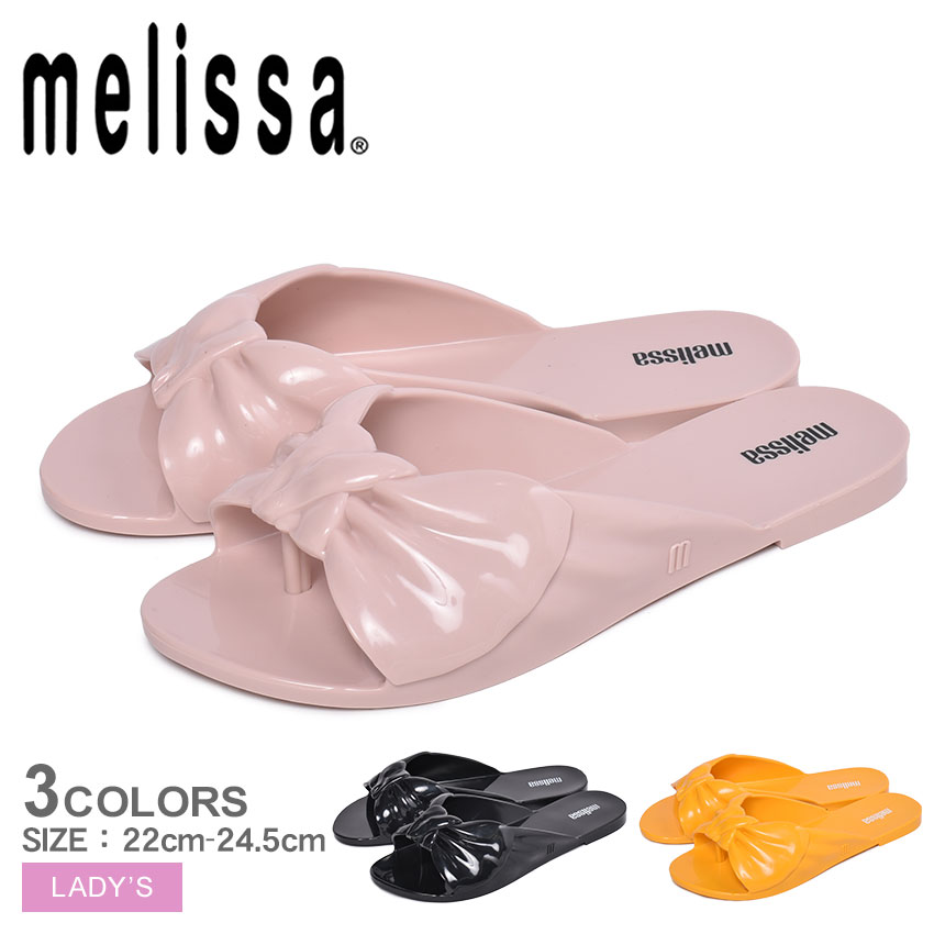 《今だけ！店内全品ポイントアップ》MELISSA メリッサ サンダル MELISSA ROSE 32681 レディース 海 ビーチ ラバーサンダル ぺたんこ 室内 オフィス 雨 レイン パンプス ミュール リボン 楽ちん 靴 黒 ピンク かわいい つっかけ