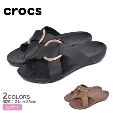 CROCS クロックス サンダル クロックス セレナ クロスバンド スライド CROCS SERENA CROSSBAND SLIDE 206099 レディース 靴 フラットサンダル ローヒール リング おしゃれ ブランド 軽量 つっかけ スリッパ 履きやすい 黒 誕生日 プレゼント ギフト 父の日