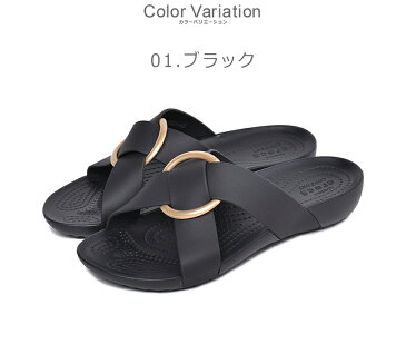 CROCS クロックス サンダル クロックス セレナ クロスバンド スライド CROCS SERENA CROSSBAND SLIDE 206099 レディース 靴 フラットサンダル ローヒール リング おしゃれ ブランド 軽量 つっかけ スリッパ 履きやすい 黒 誕生日 プレゼント ギフト 父の日