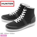 ハンター HUNTER オリジナル スニーカー ハイキャンバス ブラック×ホワイト ORIGINAL SNEAKER HI-CANVAS WFK1003CNV ハンター 撥水 カジュアルシューズ ハイカット レディース 女性 誕生日プレゼント 結婚祝い ギフト おしゃれ