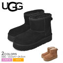 《今だけ！店内全品ポイントアップ》アグ ムートンブーツ レディース キッズ ジュニア 子供 CLASSIC MINI PLATFORM UGG 1143700K ブーツ シープスキン ファー 本革 靴 ショート丈 おしゃれ カジュアル クラシック 定番 ロゴ ブランド ムートン 防寒 暖かい 冬 ウィンター