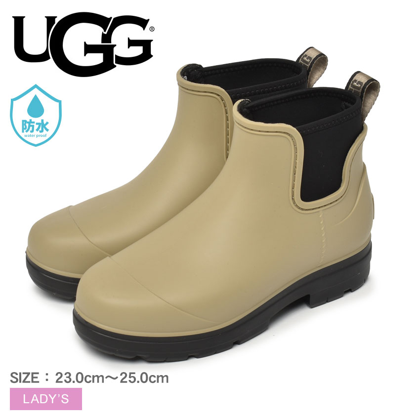 《今だけ！店内全品ポイントアップ》アグ レインブーツ レディース ドロップレット UGG DROPLET 1130831 シューズ 長靴 ショート丈 シンプル ブランド ガーデニング レインシューズ 保温 防寒 冷え対策 雨具 キレイめ 人気 ベージュのサムネイル