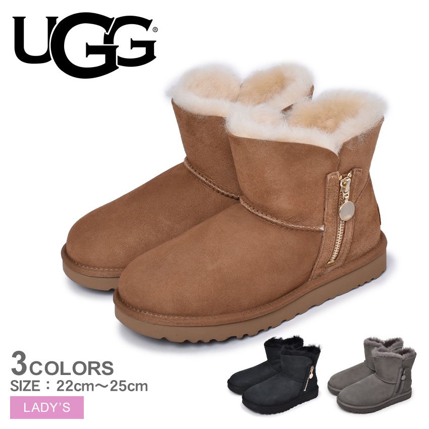 【5/25限定！最大全額Pバック★要エントリー】アグ ベイリー ジップ ミニ ブーツ UGG BAILEY ZIP MINI レディース 1112481 ブラウン ブラック 黒 靴 シューズ デザインブーツ 厚底 ショート おしゃれ 人気 防寒 冬 かわいい ジップ 冬靴