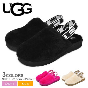 【今だけクーポン配布中】アグ K フラッフ イヤー クロッグ サンダル UGG K FLUFF YEAH CLOG キッズ ジュニア 子供 1123633K 黒 ブラック ファー つっかけ ムートン ふかふか もこもこ カジュアル おしゃれ 贈り物 男の子 女の子 室内履き ルームスリッパ