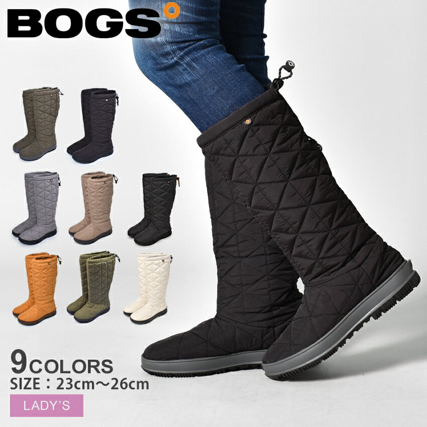 BOGS ボグス ブーツ スノーデイ トール SNOWDAY TALL レディース ロング 防水 防滑 保温 スノーブーツ ウォータープルーフ シューズ ブランド カジュアル 黒 ブラック ダークグリーン キルティング フリース 冬靴