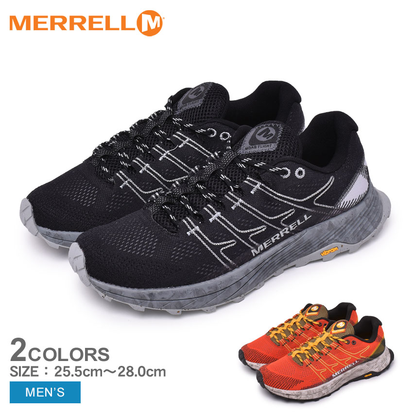 【限定クーポン発行中】メレル モアブ フライト スニーカー MERRELL MOAB FLIGHT メンズ ブラック 黒 オレンジ ハイキングシューズ トレイルランニング シューズ 靴 ブランド アウトドア シンプル カジュアル 軽量 おしゃれ 山 登山 ウォーキング 誕生日 プレゼント ギフト