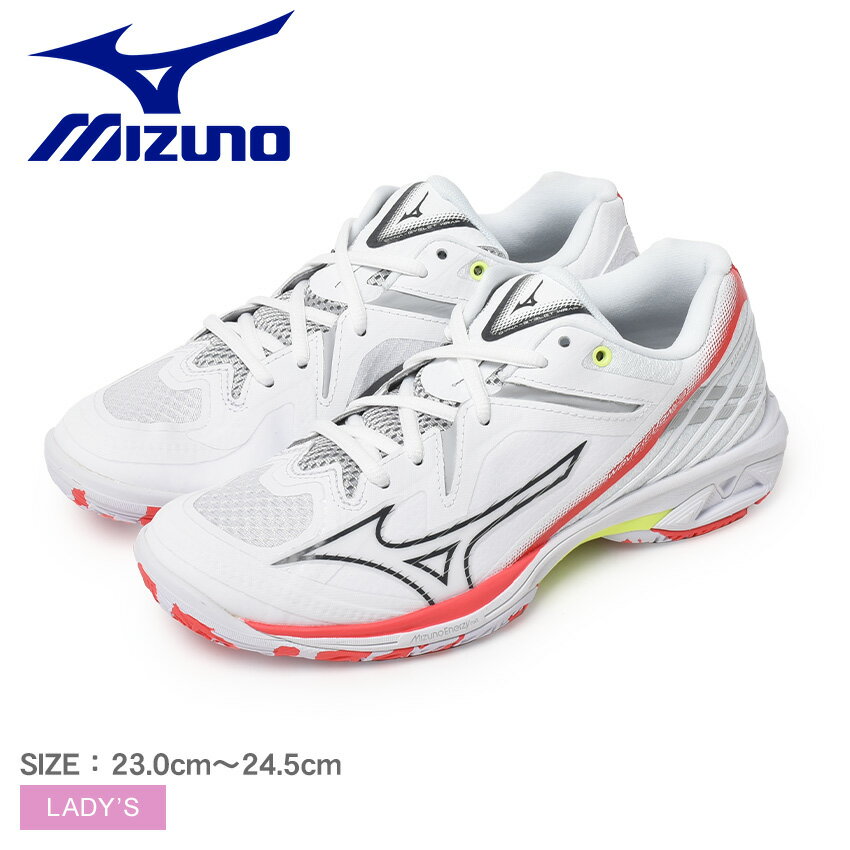 《今だけ！店内全品ポイントアップ》ミズノ バドミントンシューズ レディース ウエーブクロー 3 MIZUNO 71GA2443 スニーカー 靴 シューズ ローカット バドミントン ブランド シンプル スポーティ スポーツ 練習 運動 部活 軽量 軽い 加速性