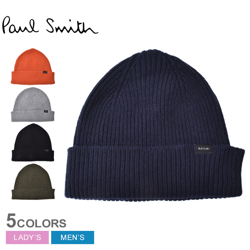 【12/10限定！最大全額Pバック】ポール スミス カシミア ビーニー ニット帽 PAUL SMITH CASHMERE BEANIE メンズ レディース M1A-383E-AV237 ブラック 黒 グレー ネイビー 紺 ウエア ニットキャップ 帽子 ユニセックス アクセサリー ブランド カジュアル シンプル