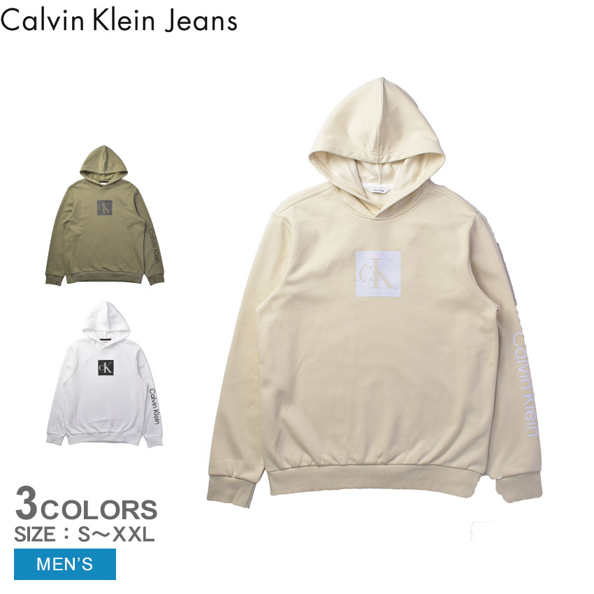 カルバンクラインジーンズ パーカー メンズ LS TRAVELING モノグラムロゴ P/O パーカー CALVIN KLEIN JEANS LS TRAVELING MONOGRAM LOGO P/O HOODIE 40IC449 ロゴ マーク プリント ブランド 男性用 長袖 裏起毛 プルオーバー フード付き CK