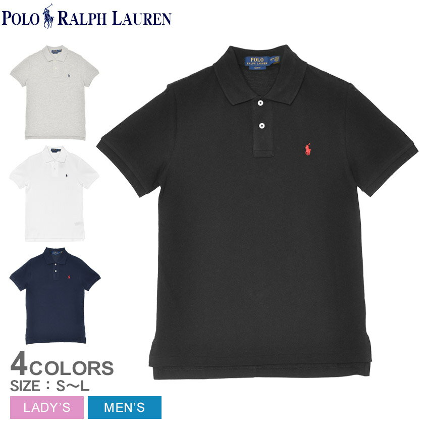 ポロ ラルフ ローレン ポロシャツ メンズ レディース スリム フィット コットン メッシュ ポロシャツ POLO RALPH LAUREN 323547926 ウェア トップス 半袖 ポロ カジュアル シンプル ブランド ロゴ 刺繍 刺しゅう ワンポイント 定番