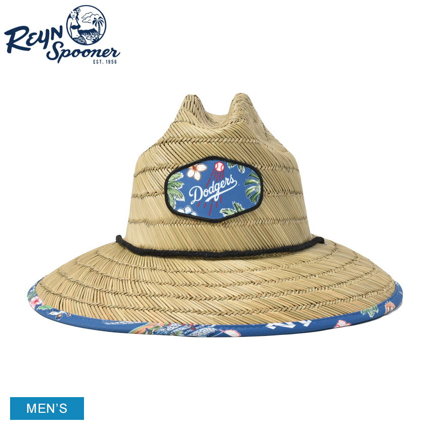 【max10％オフ★SALE】レインスプーナー ストローハット メンズ LOS ANGELES DODGERS SCENIC STRAW HAT REYNSPOONER A679952325 ハット 帽子 麦わら帽子 ドローコード MLB ロサンゼルス・ドジャース メジャーリーグ 野球 柄 プリント ロゴ パッチ マルチカラー