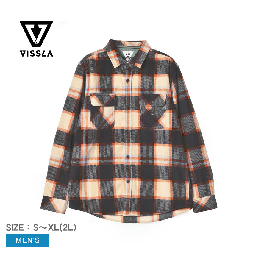 ヴィスラ ECO-ZY L/S POLAR FLANNEL 長袖シャツ VISSLA メンズ M511UECO ブラック 黒 ベージュ マルチカラー ブランド ウエア トップス クラシカル 長袖 チェック シンプル カジュアル ポケット おしゃれ ロゴ 人気 お出かけ