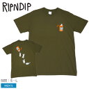 【ゆうパケット配送】リップンディップ 半袖Tシャツ メンズ NERMAL PILLS TEE RIPNDIP RND9965 ウエア トップス クルーネック ブランド ストリート カジュアル スケボー スポーツ スケート ロゴ アウトドア プリント 半袖 おしゃれ グリーン 緑 カーキ