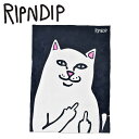 リップンディップ ロード ナーマル スローブランケット ブランケット RIPNDIP LORD NERMAL THROW BLANKET メンズ レディース RND4801 ブラック 黒 ホワイト 白 毛布 大判 ネコ 白猫 キャラクター おしゃれ ブランド スケーターブランド 誕生日 プレゼント ギフト