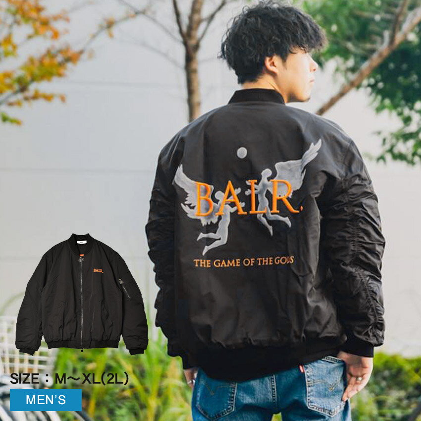 楽天Z-MALLボーラー ボンバージャケット メンズ GAME OF THE GODS BOX FIT BOMBER JACKET BALR. B1381.1017 ウエア ジャケット トップス アウター ジップアップ 長袖 バックプリント プリント グラフィック