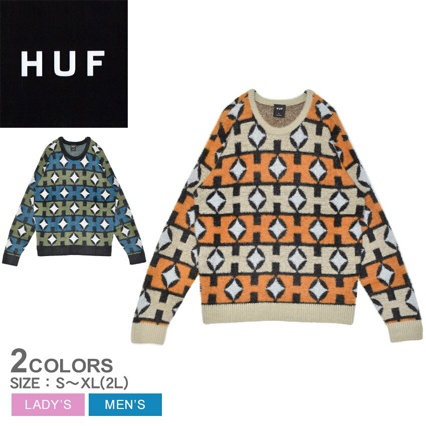 ハフ セーター メンズ レディース SPACE AGE CREWNECK SWEATER HUF KN00563 長袖 ウェア トップス セーター ニットウェア...