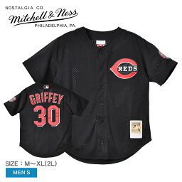 《今だけ！店内全品ポイントアップ》ミッチェルアンドネス ユニフォーム メンズ MITCHELL ＆ NESS MLB AUTHENTIC KEN GRIFFEY JR CINCINNATI REDS 2000 BUTTON FRONT JERSEY ABBF3116-CRE00KGJBLCK ウエア トップス ベースボールジャージ ストリート オーセンティック