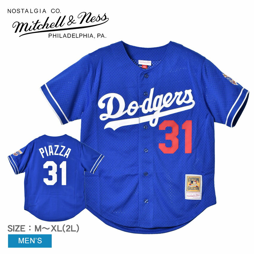 【今だけクーポン配布中】ミッチェルアンドネス ユニフォーム メンズ MITCHELL ＆ NESS MLB AUTHENTIC MIKE PIAZZA LOS ANGELES DODGERS 1997 BUTTON FRONT JERSEY ABBF3103-LAD97MPIROYA ウエア トップス ベースボールジャージ ストリート オーセンティック