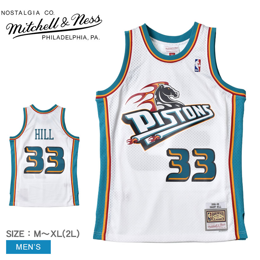 《アイテム名》ミッチェル＆ネス ユニフォーム MITCHELL＆NESS メンズ スウィングマンジャージー デトロイトピストンズ 1998-99 グラントヒル SMJYCP19211-DPIWHIT98GHI《ブランドヒストリー》Mitchell＆Nessは、1904年にアメリカ・フィラデルフィア州の同市内において、レスラーかつテニスのチャンピオンだったフランク・P・ミッチェルと、スコットランド人ゴルファ−のチャールズ・M・ネスにより創設されました。高品質・高縫製技術をモットーに、現代でもNBA(バスケットボール)、MLB(野球)、NFL(アメフト)、NHL(アイスホッケー)、NCAA(大学スポーツ協会)、MLS(サッカー)のアメリカ4大スポーツを完全サポートし、多くの公式トレーニングウェアのライセンスウェアを取り扱っています。世界中に愛好家を抱え魅了し続けるヴィンテージジャージの老舗ブランドです。《アイテム説明》MITCHELL＆NESSより「スウィングマンジャージー デトロイトピストンズ 1998-99 グラントヒル」です。1998年-99年のデトロイトピストンズ、グラントヒルモデル。《カラー名/カラーコード/管理No.》デトロイト・ピストンズ/-/"23825090"こちらの商品は、並行輸入により海外から輸入しております。製造・入荷時期により、細かい仕様の変更がある場合がございます。上記を予めご理解の上、お買い求め下さいませ。関連ワード：NBA ウエア タンクトップ ノースリーブ トップス ブランド バスケ バスケットボール スポーツ 人気date 2022/06/10■関連ワード：10代 20代 30代 40代 50代 60代 70代 80代 おすすめ お父さん ギフト センスのいい パパ ユニーク 人気 使える 初任給 古希 喜ぶ 喜寿 変わった 夫 実用的 家族 彼女 彼氏 感謝 父の日 父娘 父子 父親 珍しい 義父 義理 贈り物 還暦Item SpecブランドMITCHELL＆NESS ミッチェル＆ネスアイテムユニフォームスタイルNoSMJYCP19211-DPIWHIT98GHI商品名スウィングマンジャージー デトロイトピストンズ 1998-99 グラントヒル性別メンズ原産国China 他素材ポリエステル 100％採寸単位(cm)身幅総丈M5477L59.579.5XL(2L)6281.5※上記サイズは、実際に同一の商品を採寸した結果です。商品によっては個体差がありますので誤差がでることが御座いますので参考目安としてご覧下さい。また、測定方法によっても誤差が生じますので、予めご了承ください。サイズについて詳しくはこちらをご覧下さい。当店では、スタジオでストロボを使用して撮影しております。商品画像はできる限り実物を再現するよう心掛けておりますが、ご利用のモニターや環境等により、実際の色見と異なる場合がございます。ご理解の上、ご購入いただけますようお願いいたします。