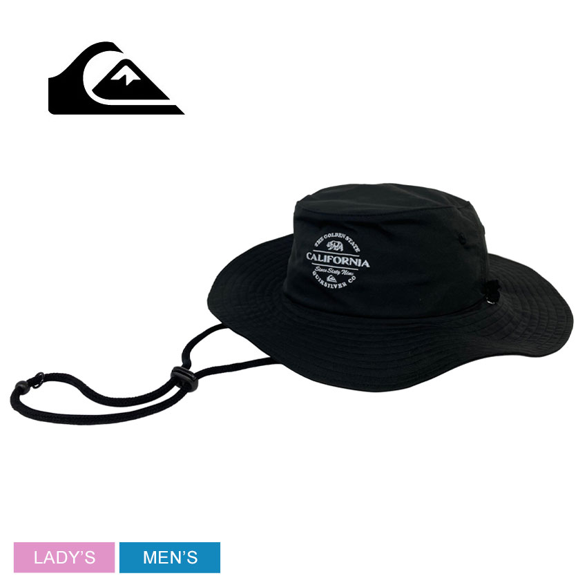 【今だけクーポン配布中】クイックシルバー ハット メンズ レディース SURFTRIP BUSHMASTER HAT QUIKSILVER QSA242704 バケットハット 帽子 あご紐 UPF50+ UVカット 紫外線防止 日焼け対策 撥水