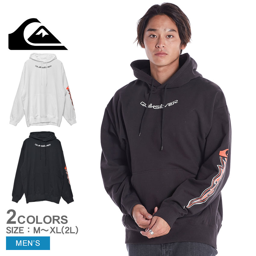 【限定クーポン発行中】クイックシルバー キープ オン ファイアー フーディ パーカー QUIKSILVER KEEP ON FIRE HOODIE メンズ QPO214048 ブラック 黒 ホワイト 白 グレー ウエア トップス プルオーバー スウェット スエット ブランド カジュアル シンプル サーフ