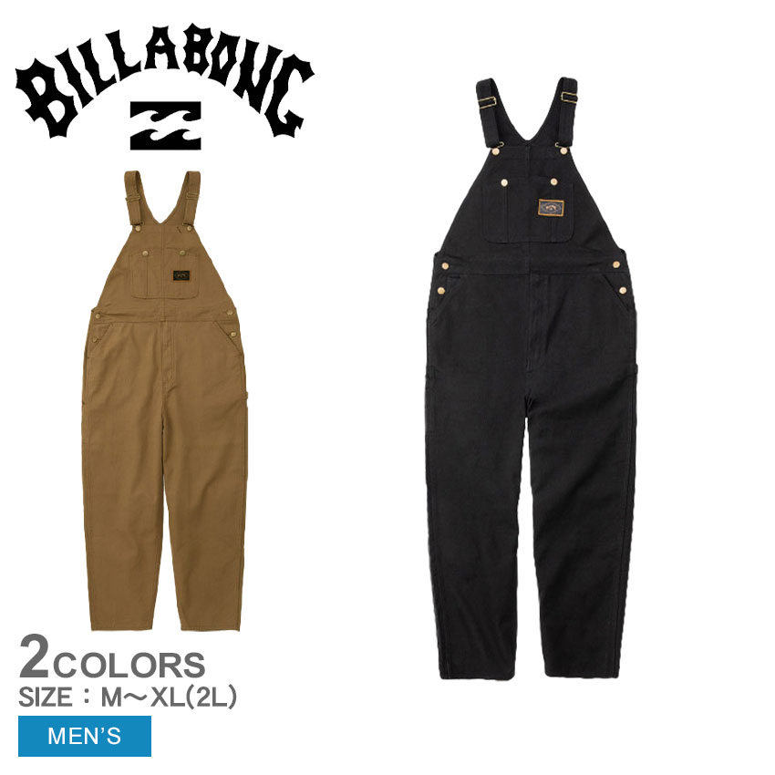 《今だけ！店内全品ポイントアップ》ビラボン ボトムス メンズ 【A/Div.】 ADIV WORK OVERALL ロングパンツ BILLABONG BC012707 ロング丈 オーバーオール ワイド ストリート サーフ シンプル ロゴ カジュアル ブランド アウトドア キャンプ ブラック 黒 ブラウン