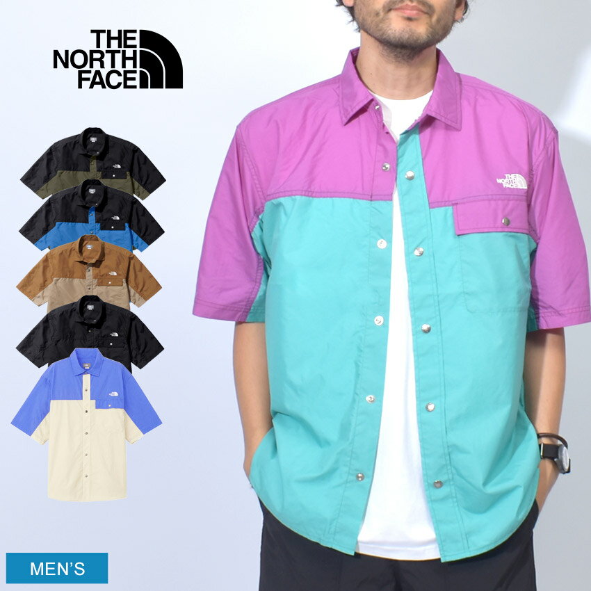 【今だけクーポン配布中】ザ ノースフェイス 半袖シャツ メンズ ショートスリーブヌプシシャツ THE NORTH FACE S／S Nuptse Shirt NR22331 ノースフェース トップス ウェア シンプル カジュアル アウトドア ロゴ ブランド ジャケット ライトアウター フェス 上着