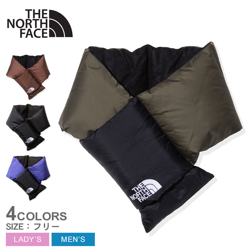 《今だけ！店内全品ポイントアップ》ザ ノースフェイス マフラー メンズ レディース ヌプシマフラー THE NORTH FACE Nuptse Muffler NN72206 シンプル カジュアル アウトドア レジャー トレッキング キャンプ ダウン 保温 防寒 通勤 通学 ブラック 黒 ブラウン ブルー 青