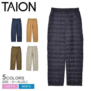 【今だけクーポン配布中】タイオン ダウンパンツ パンツ TAION DOWN PANTS メンズ レディース TAION-1301MTP ブラック 黒 ネイビー ベージュ カーキ オリーブ ダウン ボトムス 防寒 上着 撥水 保温 カジュアル シンプル アウトドア 長ズボン