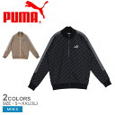 《今だけ！店内全品ポイントアップ》プーマ トラックジャケット メンズ CORE HERITAGE モノグラム トラック ジャケット PUMA 680697 ウエア トップス 羽織り アウター ブランド 長袖 ロゴ グラフィック プリント ジップアップ