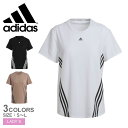 【ゆうパケット配送】アディダス Tシャツ レディース トレイン アイコンズ スリーストライプス 半袖Tシャツ ADIDAS CA028 トップス カットソー 半袖 スポーツ 運動 定番 服 ウェア ウエア トレーニング ランニング カジュアル 部屋着 ブラック 黒 ホワイト 白