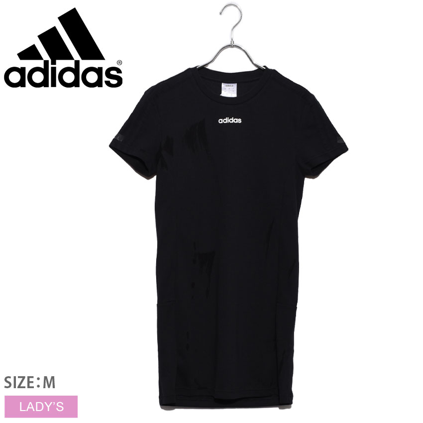 【ゆうパケット配送】 アディダス カルチャードレス Tシャツ ADIDAS CULTURE DRESS レディース FM6171 黒 ブラック 白 ホワイト トップス 半袖 おしゃれ 人気 デザイン ワンピース ロング 誕生日 プレゼント ギフト