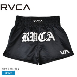 《今だけ！店内全品ポイントアップ》【ゆうパケット配送】ルーカ パンツ メンズ MUAY THAI MOD SHORT 15 ウォークパンツ RVCA BD041619 半ズボン ショート丈 ムエタイ ボクシング 格闘技 スポーツ 運動 ボトムス ウエア ロゴ プリント ブラック 黒