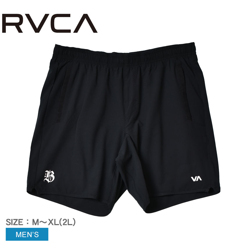 ルーカ パンツ メンズ BARRON YOGGER STRETCH 17 ウォークパンツ RVCA BD041640 半ズボン ショート丈 ボトムス ウエストゴム 運動 スポーツ ウォーキング トレーニング ジム スポーティ シンプル ウエア ロゴ プリント ワンポイント 抗菌