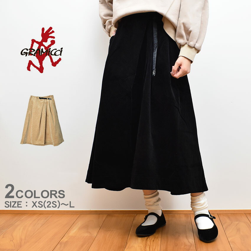 グラミチ 《今だけ！店内全品ポイントアップ》グラミチ スカート レディース GRAMICCI TALECUT SKIRT GLSK-21FDE64 DEUS EX MACHINA デウス エクス マキナ コラボ ボトムス シンプル カジュアル 定番 コーデュロイ ブランド ストリート アウトドア キャンプ アメカジ ブラック 黒