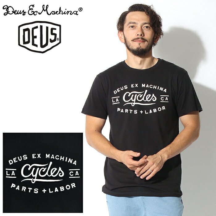 【大決算 SALE】DEUS EX MACHINA デウス エクス マキナ 半袖Tシャツ サイクル Tシャツ ブラックCYCLES TEE S/S DMP71514A半袖 ロゴ プリント トップス ウェア 黒 メンズ 男性