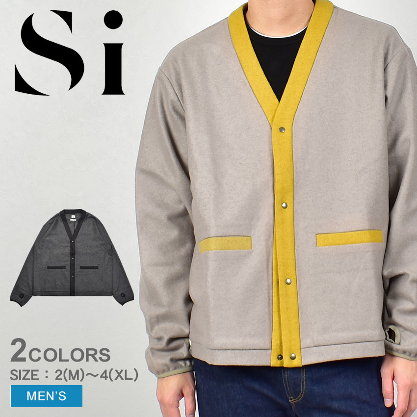 《今だけ！店内全品ポイントアップ》エスアイ カーディガン メンズ ウールカーディガン Si wool cardigan 10422305 ウェア ウエア トップス カーデガン ドメスティック ブランド ドメブラ 長袖 羽織り おしゃれ シンプル カジュアル ナチュラルテイスト メルトン風