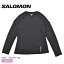 《今だけ！店内全品ポイントアップ》サロモン 長袖Tシャツ レディース CROSS RUN LS TEE SALOMON LC1876800 トップス クルーネック 長袖 スポーティ 軽量 スポーツ 運動 通気性 トレーニング ジム シンプル ロゴ ワンポイント ブラック 黒