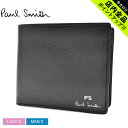 《今だけ！店内全品ポイントアップ》ポール スミス 財布 メンズ レディース BILLFOLD AND COIN WALLET PAUL SMITH M2A-6078-KOUTLI 本革 ブランド 小銭入れ コインケース プレゼント 二つ折り 贈り物 シンプル ギフト カジュアル プリント ウォレット ボタニカル柄 ブラック